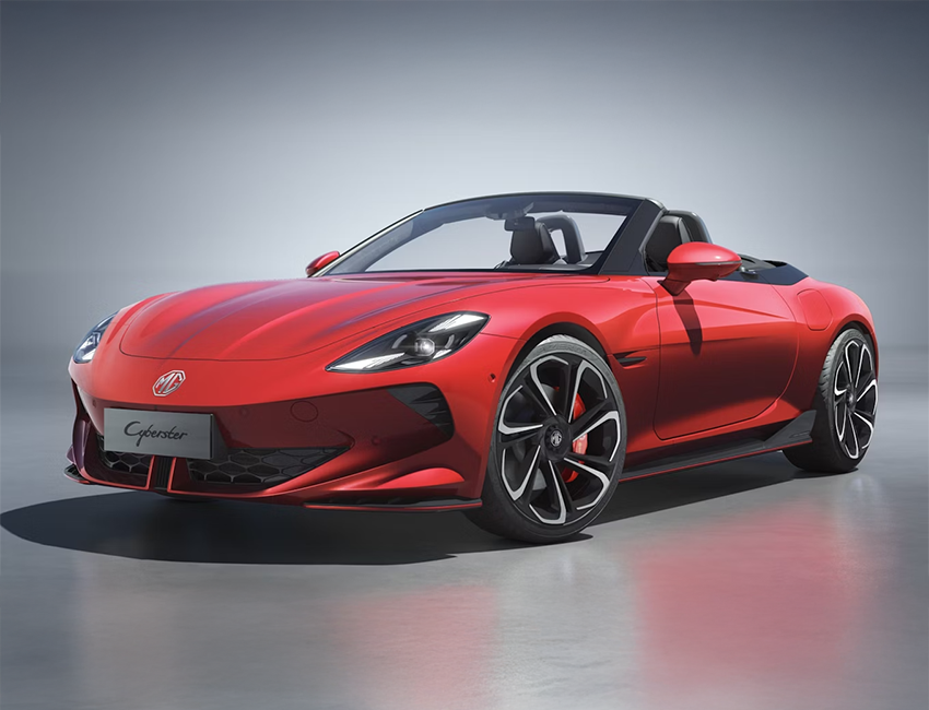 Vue trois quart avant de la MG Cyberster